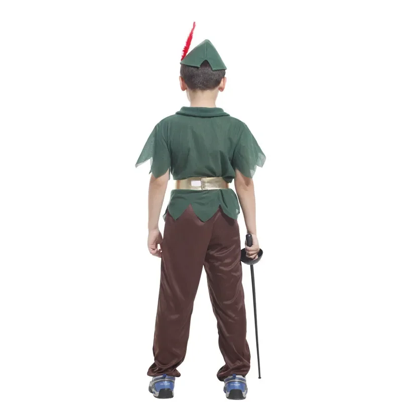 Purim Carnival Halloween Costumes bambini Green Forest Peter Pan Costume per Boy Boys Party Dress Up