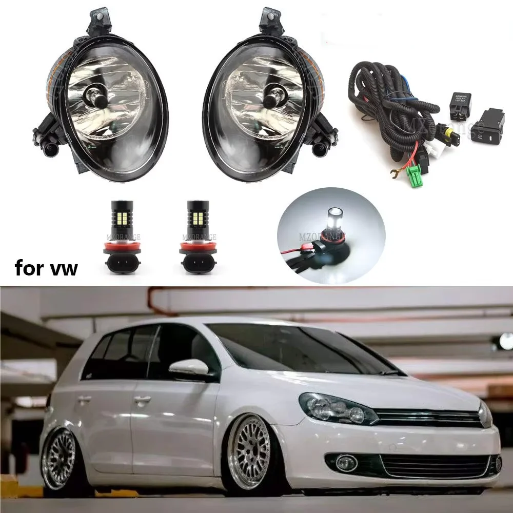 

Fog Light for VW Tiguan Golf 6 MK6 2009-2013 for Jetta 6 Caddy Touran 2011-2016 LED Halogen Fog Lights Headlight Wire Switch DRL