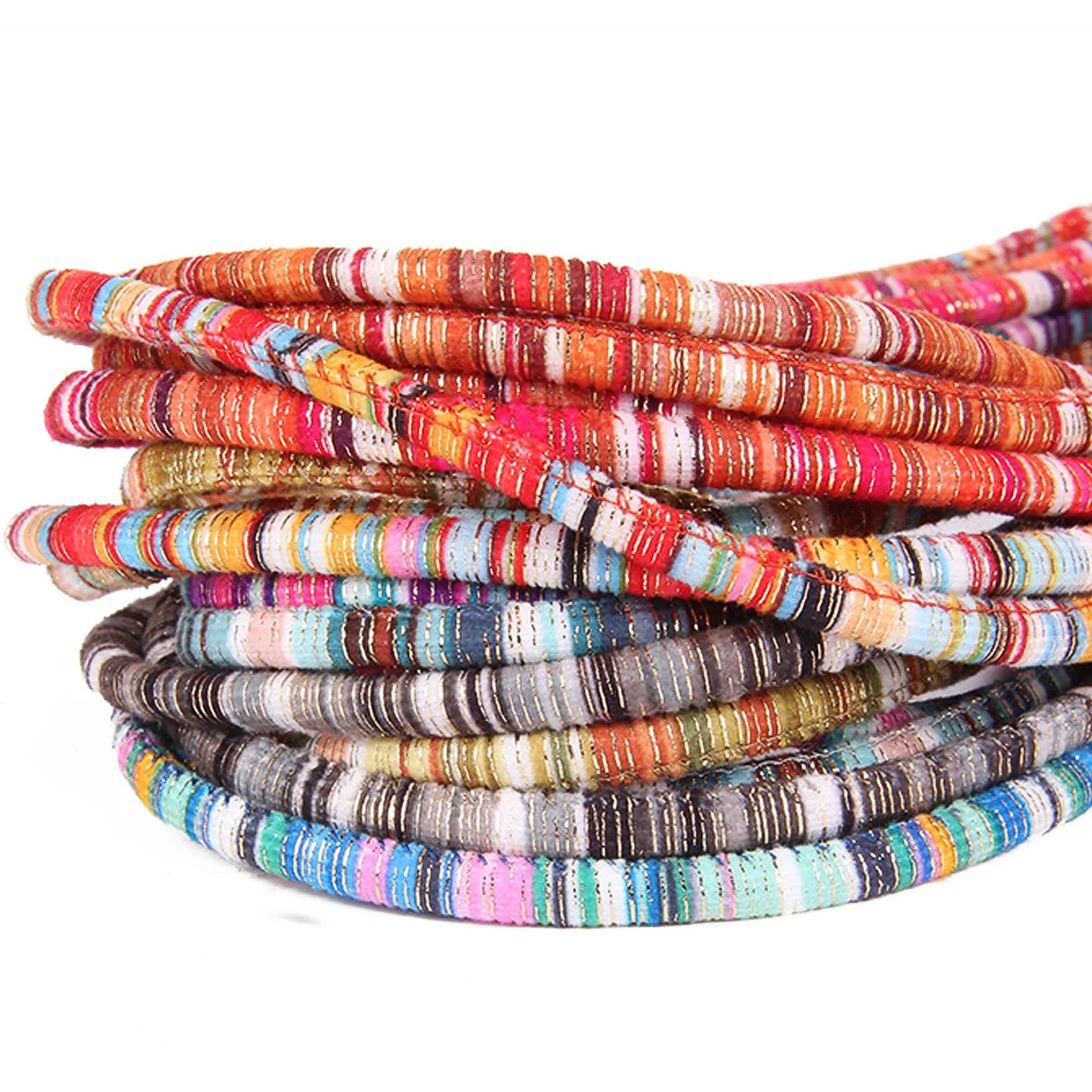 2 Meter 6mm Buntes Böhmisches Geflochtenes Stoffband DIY Halskette Armband Dekorative Accessoires Seil – Detail 1