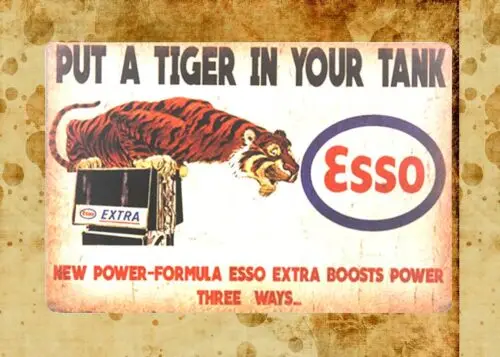 reproduction signs Esso put a tiger in your tank gas tin metal sign sign