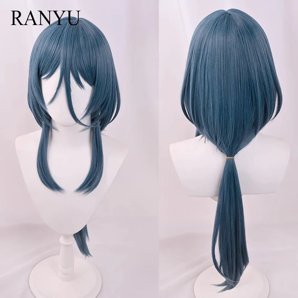 

RANYU Honkai Star Rail Natasha Wigs Long Straight Synthetic Grey Blue Game Cosplay Hair Wig For Party