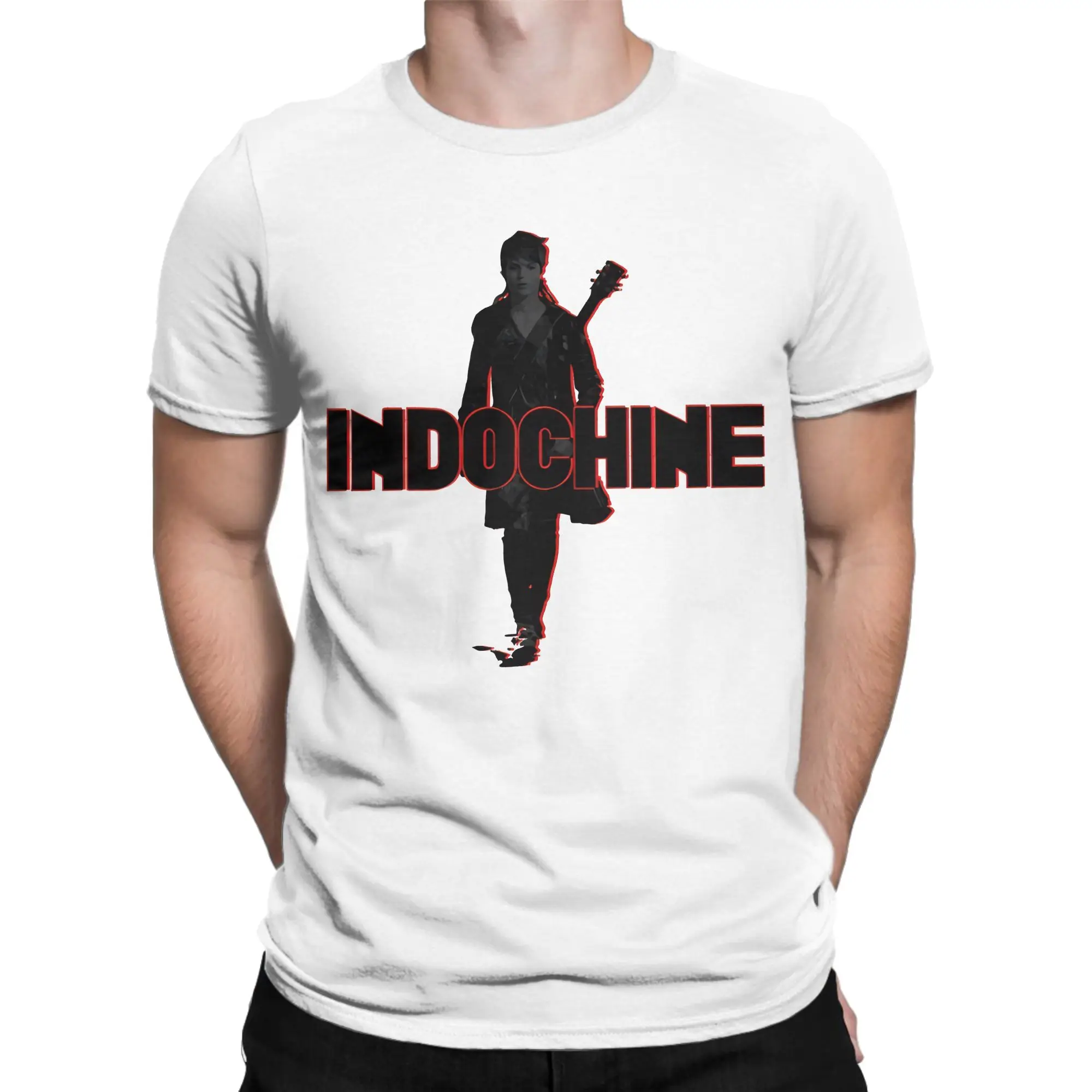 Minimalist Cross Design  Funny Graphic 100% Cotton T-Shirt Indochine Tees Tops For Men