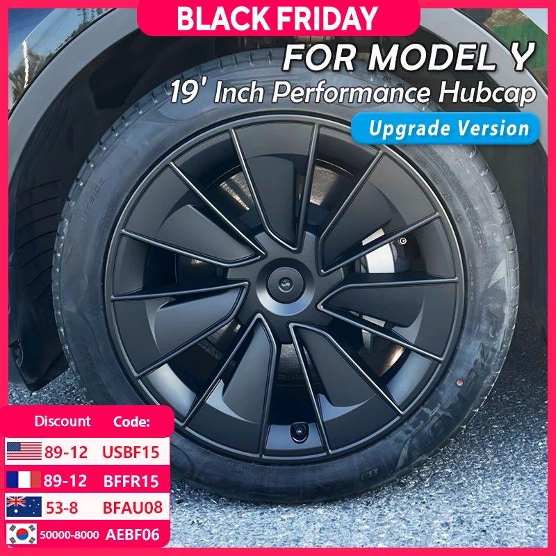 

4 шт. колпаки на колеса для Tesla Model Y, 19-дюймовая крышка ступицы, автомобильная замена колпака ступицы, полная крышка обода 2018-2024, аксессуары