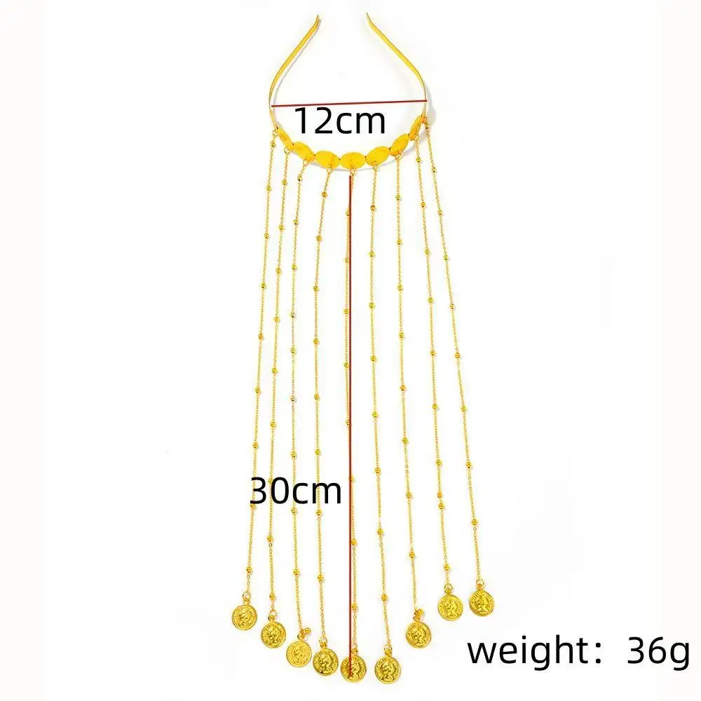 Middle East New Style Tassel Headwear Golden Chain Coin Suitable for Arab Wedding Or Festival Party Gift Headwear image 6