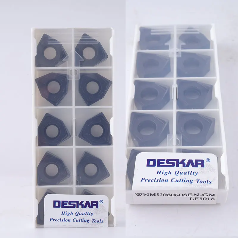 10pcs  Deskar 100% Original LF6018 LF3018 WNMU080608  WNMU060408 WNMU040304 Face Milling Inserts WNMU Mill Carbide Inserts