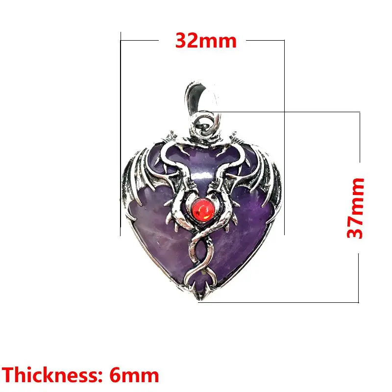 2023 New Vintage Natural Stone Double Winged Dragon Love Crystal Double Dragon Playing Ball Pendant Charming Couple Jewelry Gift