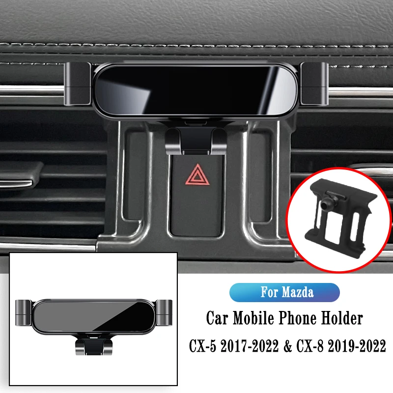 Car Phone Holder For Mazda CX-5 2015-2022 CX8 2019-2022 Gravity Navigation Bracket GPS Stand Air Outlet Clip Rotatable Support