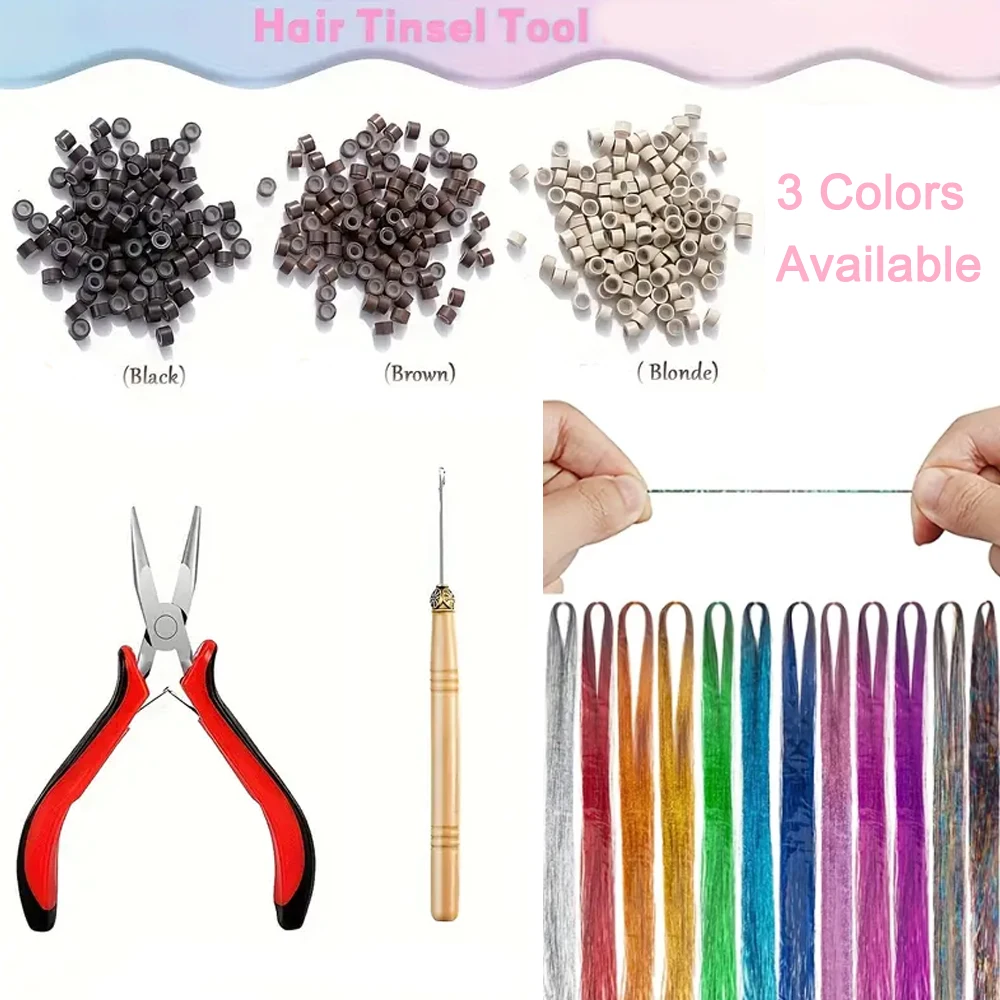 36in/48in12 Colors Fairy Hair Tinsel, Sparkling Shiny Hair Tinsel Heat Resistant Highlights Glitter Tinsel Hair Extension
