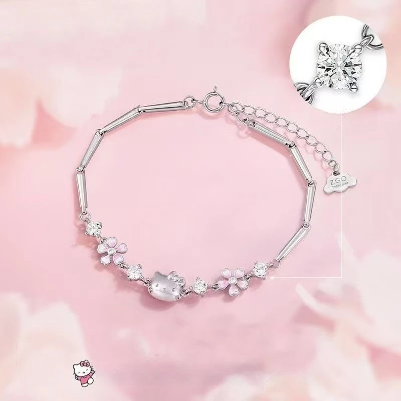 Miniso ضوء زهر الكرز كيتي سوار المرأة المتخصصة تصميم تنوعا سانريو محظوظ أربع أوراق التمساح سوار المرأة هدية