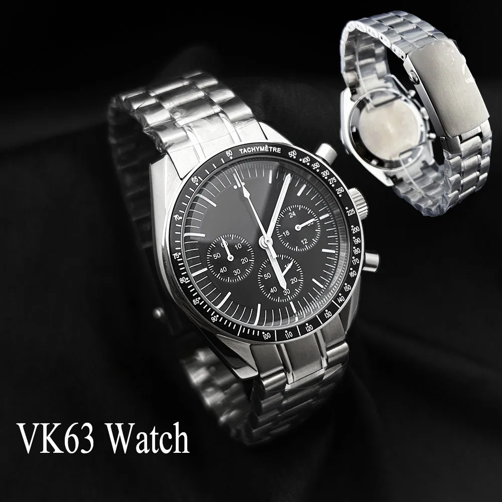 NEW 40mm men's watch chronograph VK63 watch stainless steel watch sapphire glass quartz movement