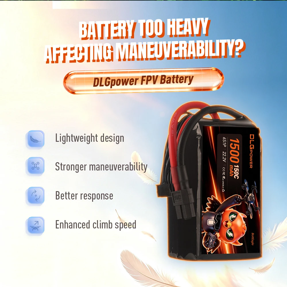 6S 22.2V Lipo Battery 1500mah 150C with XT60 Plug For RC FPV Airplane Drone Quadcopter Helicopter Boat Car Airplan Vehicles Toys
