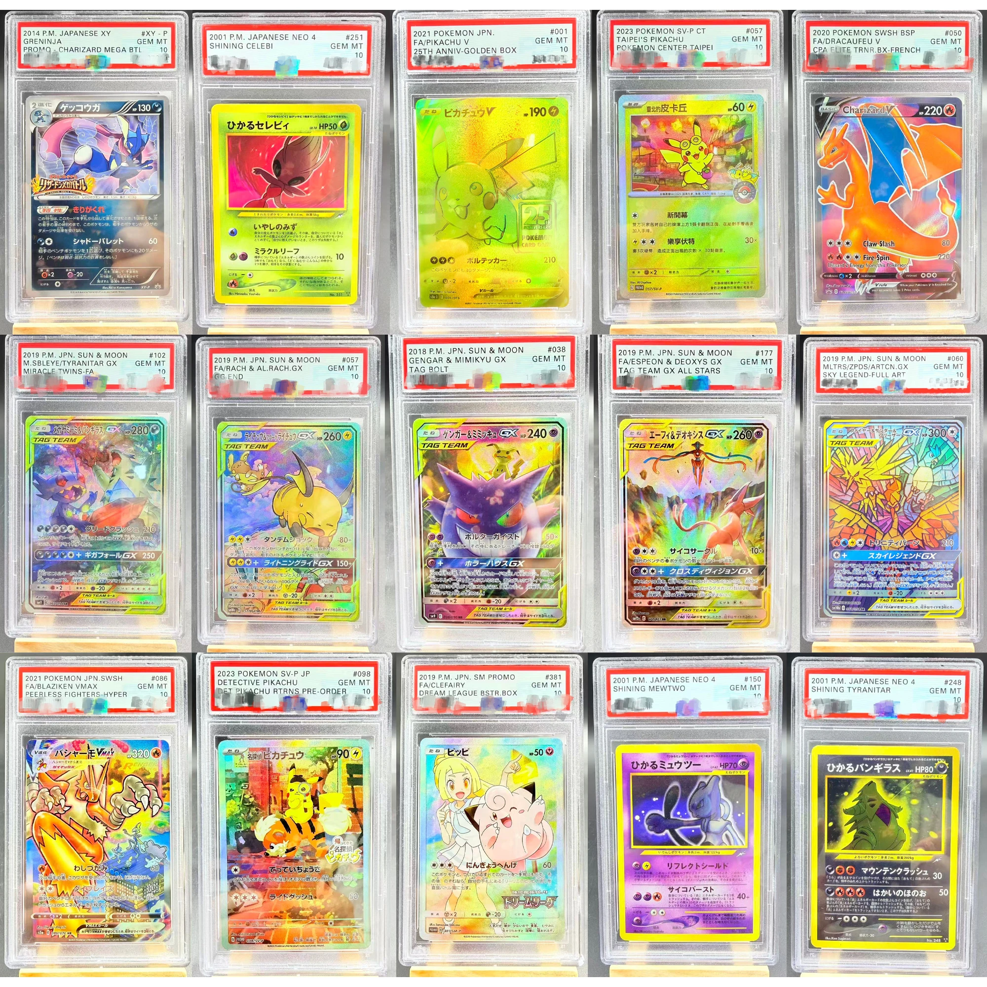 

Коллекционная карта PTCG DIY: Японские персонажи (Генгар, Чаризард, Мьют, Тиранитар, Райчу) — Копия классической аниме-карты, подарок-игрушка