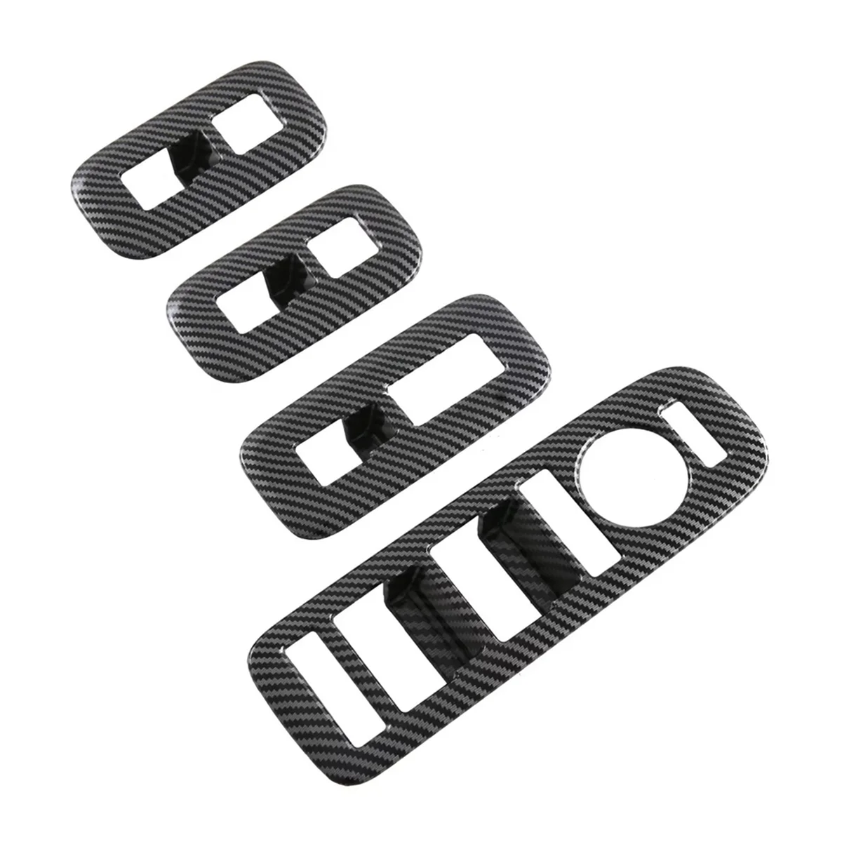 

For Hyundai Santa Fe MX5 2024 LHD Carbon Fiber Car Window Lift Switch Buttons Cover Trim Accessories
