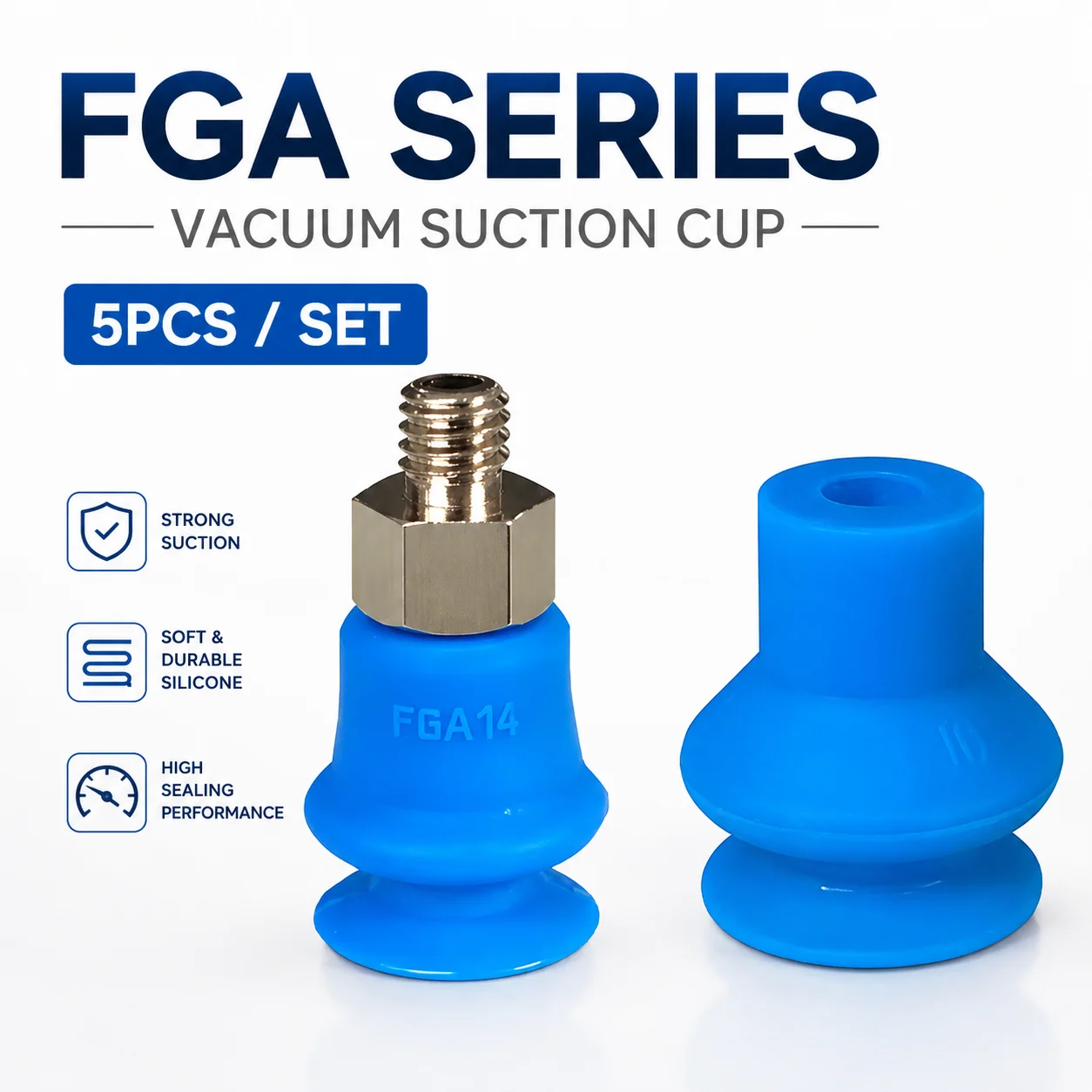 Pneumatic Vacuum Suction Cup FGA Series Round Nozzle Organ Mouth Silicone Double-layer Robot Automatic Manipulator Accessories