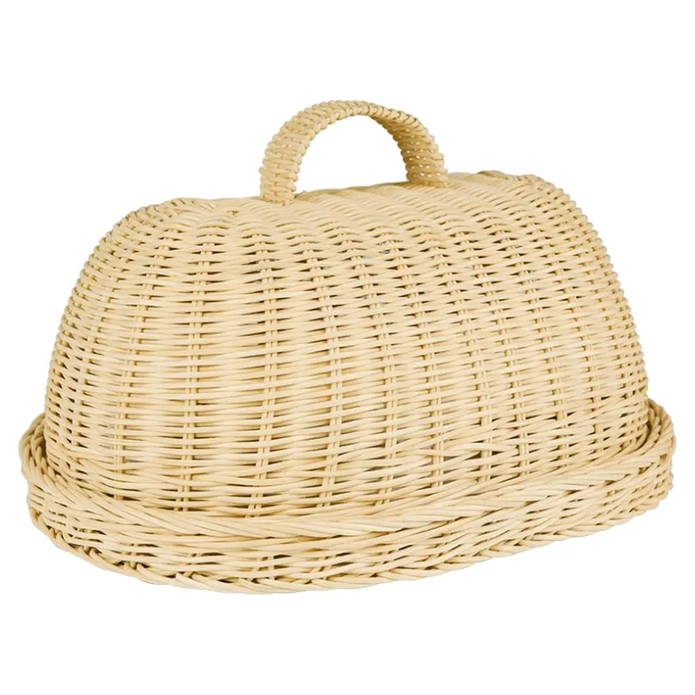 

Rattan Food Food Cover Woven Basket Kitchen Supplies Protective Tray Anti Fly Bread Fruit Storage Eco Material