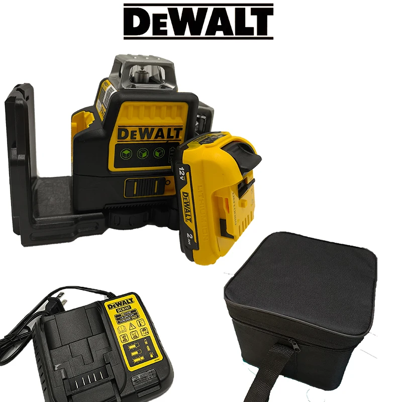 DEWALT DW089LG 2025 مستوى الليزر 12 فولت بطارية ليثيوم تعمل بالطاقة 12 خطوط الأخضر متر 360 درجة أداة خارجية أفقية وعمودية
