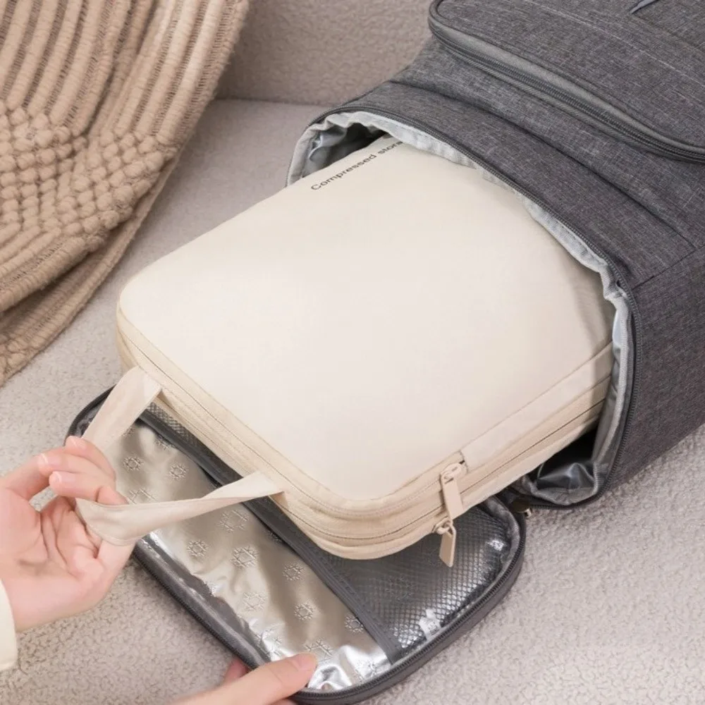 حقيبة تخزين ملابس قابلة للطي، سعة كبيرة، حقيبة تخزين سترة مضغوطة مع سحاب لتوفير المساحة، مكعب تعبئة الملابس #2