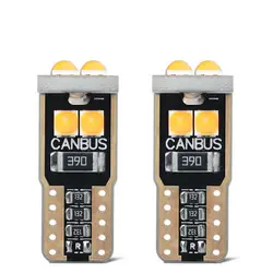 2x W5W T10 LED CANBUS No Error 5W5 12V 5W WY5W Super Bright Car Interior Side Light 194 3030 6SMD Auto Bulb White Amber Red Blue
