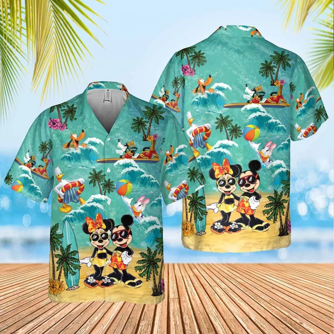 Disney Mickey And Minnie Mouse Hawaiian Shirt Disney's Magic Land Hawaiian Shirt Fashion Beach Button Down Shirt Men Women Shirt