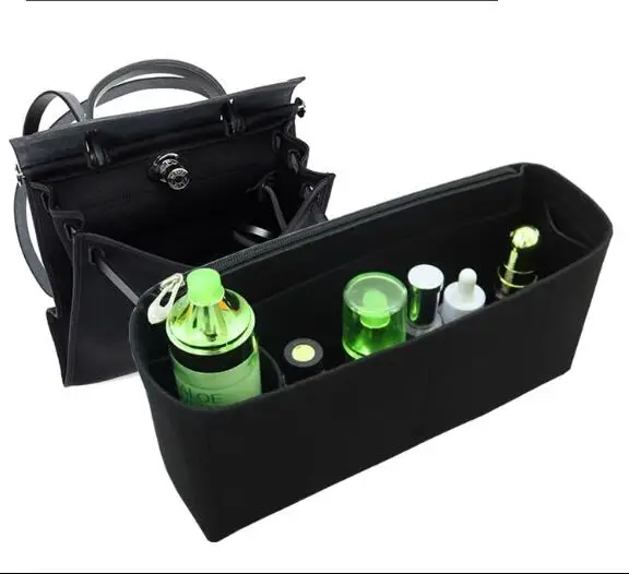 Fits For Herbag 31 39 Felt Cloth Insert Bag Organizer Makeup Handbag Travel Inner Purse Portable Cosmetic Bags make up