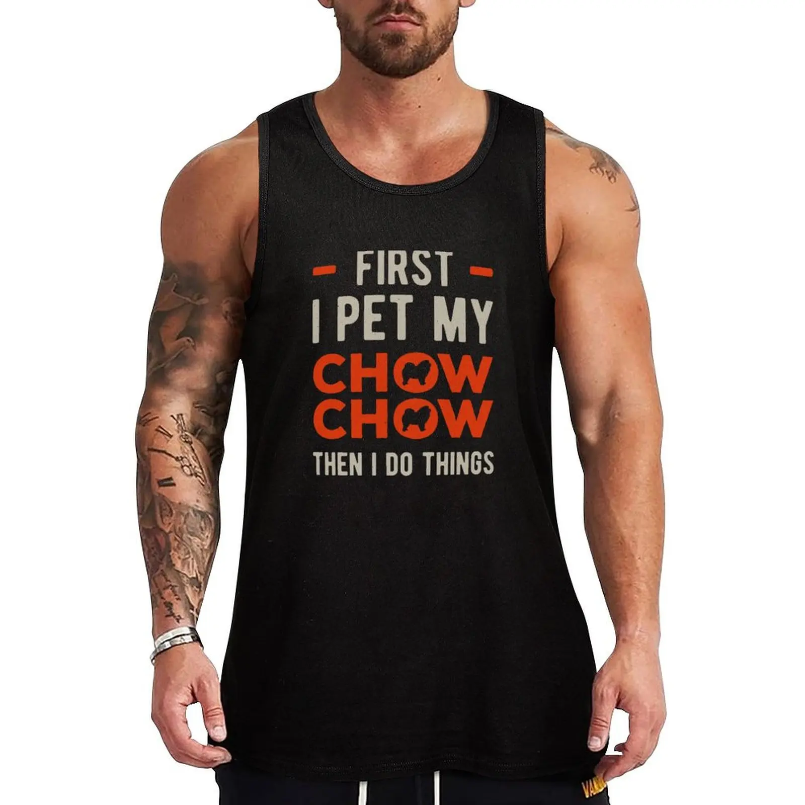 Chow Chow Funny Tank Top Men's gym clothing t-shirt for men