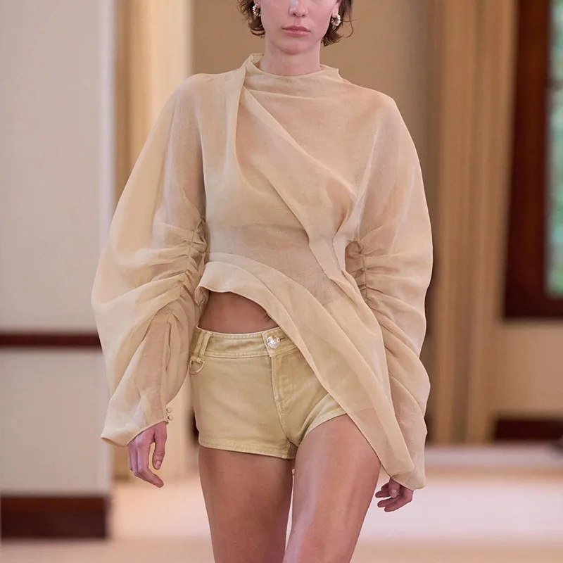 French-style Women's Shirt New Autumn. 2026 Collection, Elegant And Multifunctional For Commuting, Fashionable With A Pleated De