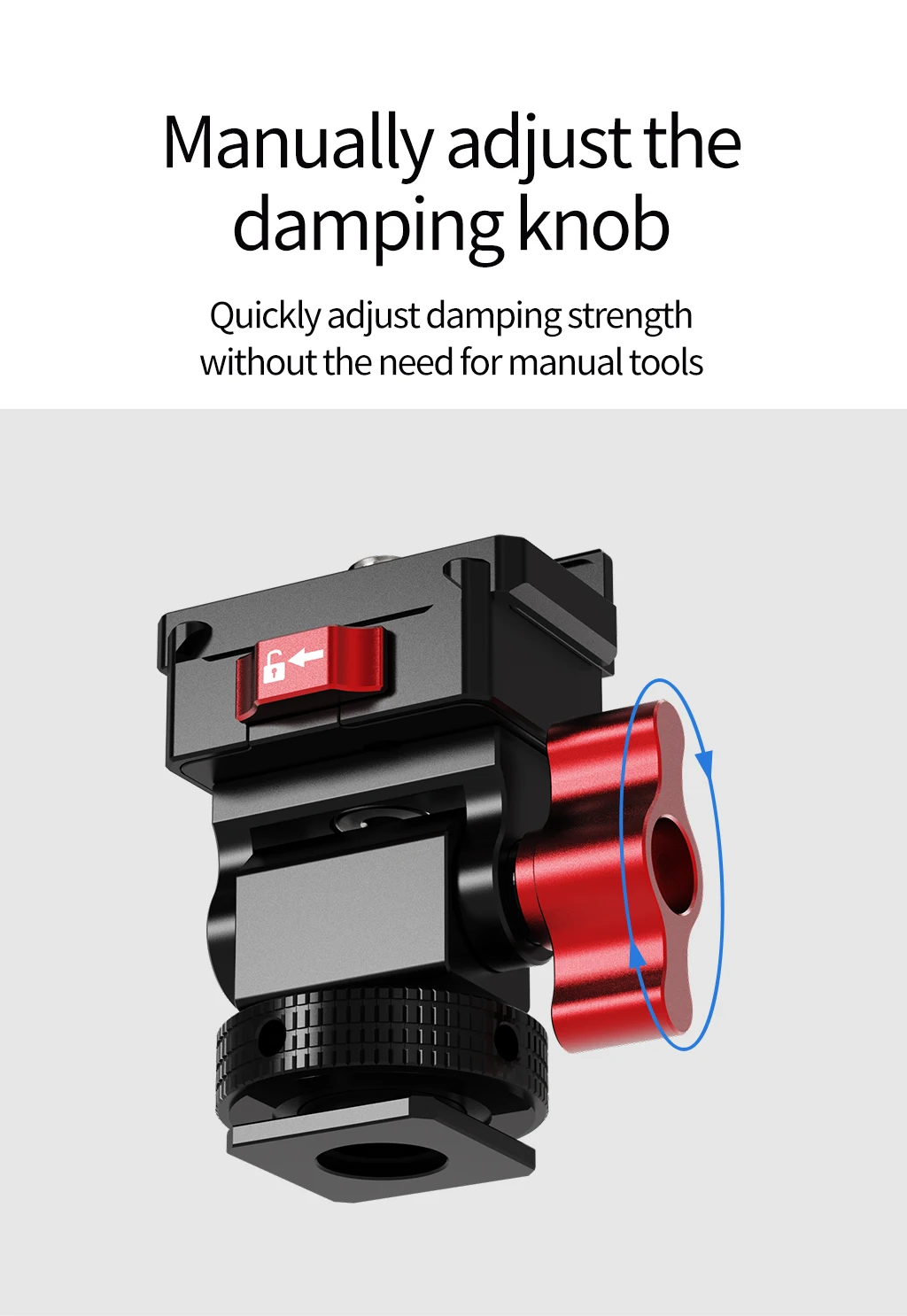 Video Rig Kugelkopf 360 drehbare Monitorhalterung 1/4 Zoll ARRI Pin Kaltschuh Schnellwechselplatte für DSLR-Kamera LED-Lichtmikrofon – Detail 5