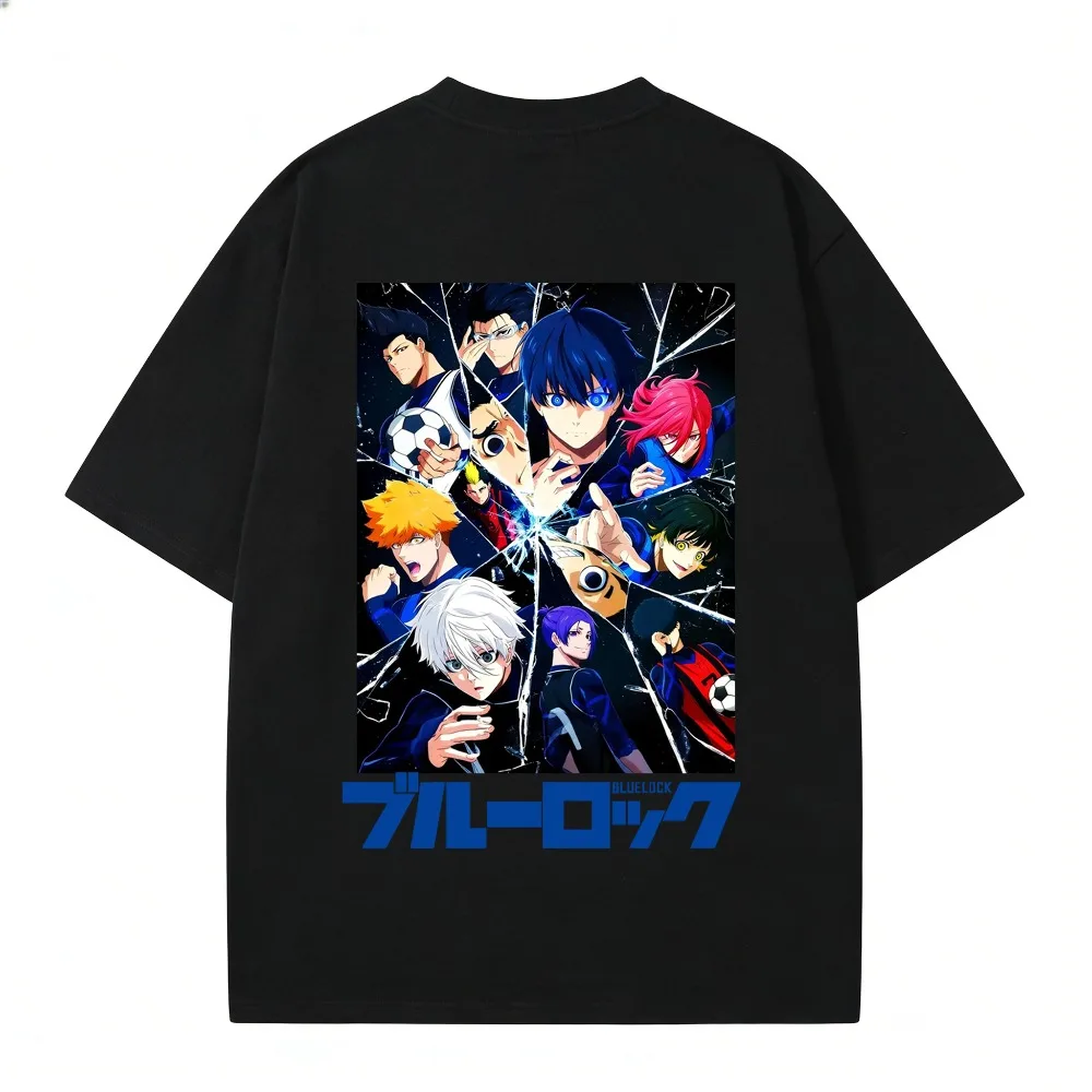 BLUE LOCK Summer Men's T-shirt Anime Short Sleeve Isagi Yoichi Bachira Meguru BLUE LOCK Cartoon Printed Cotton T-shirt