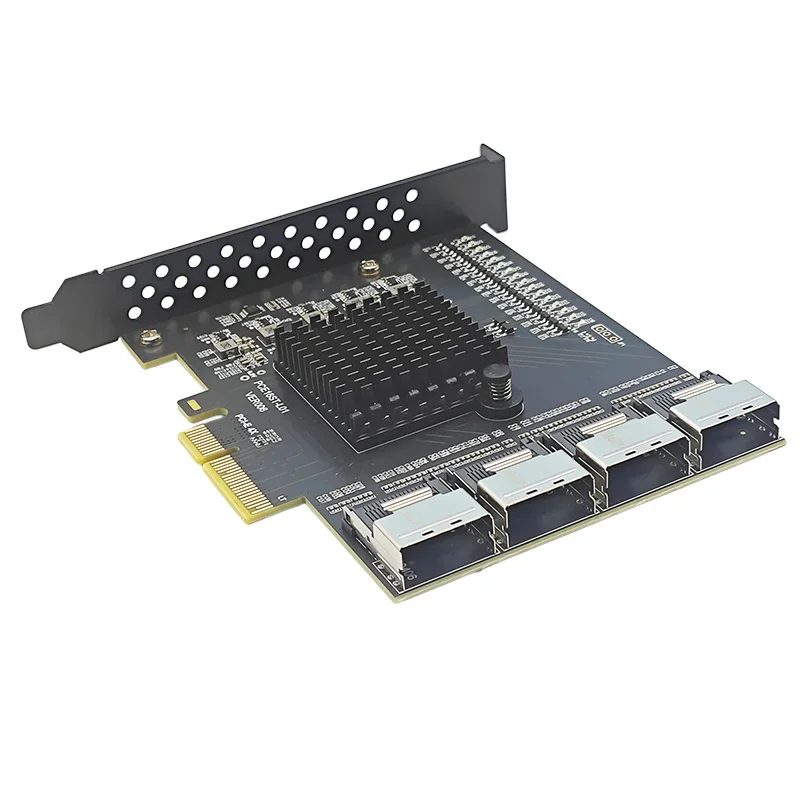 PCI Express X4 إلى 4 منافذ MiniSAS SFF-8073 بطاقة التوسعة الناهض PCIE إلى 16 منفذ SATA 3.0 6Gbps تحكم LT8638 رقاقة لسطح المكتب