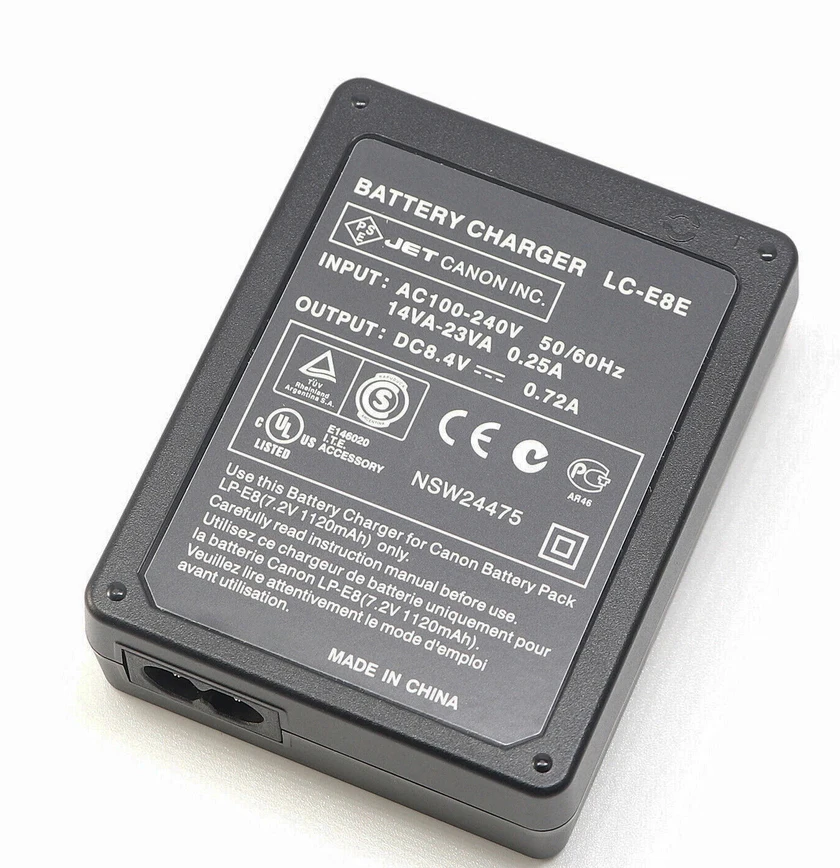 Original LC-E8 LC-E8E LC-E8C Charger for Canon LP-E8 Battery EOS 550D 600D 650D 700D Kiss X4 X5 X6i X7i Rebel T2i T3i T4i T5i