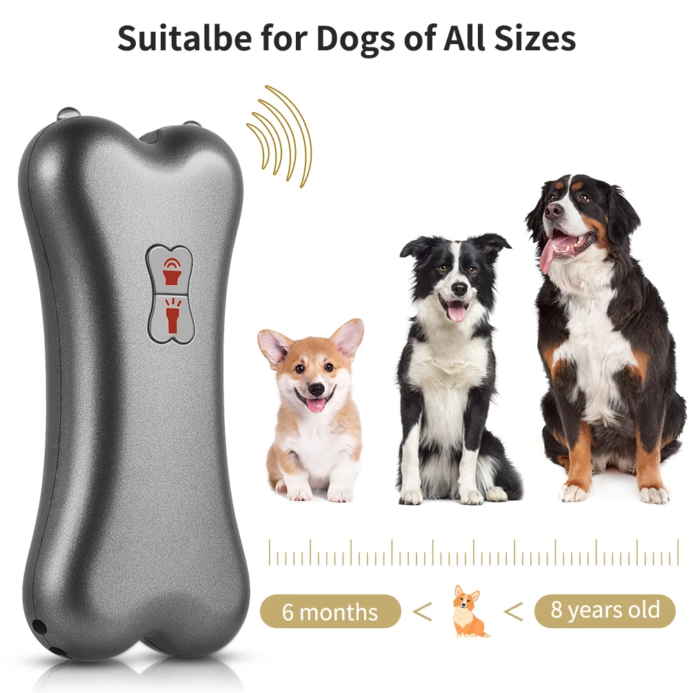 2024 Ultrasonic Handheld Dog Repellent Infrared Dog Deterrent 2 In 1 Pet Trainer With Flashlight Anti Barking Device