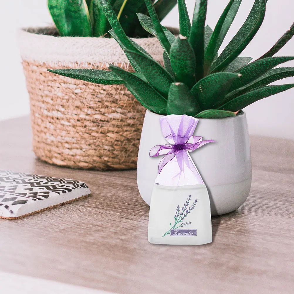 50Pcs Small Lavender Sachet Bags Transparent Breathable Mesh Drawstring Pouches for Herbs Spices Candies Handmade Soaps