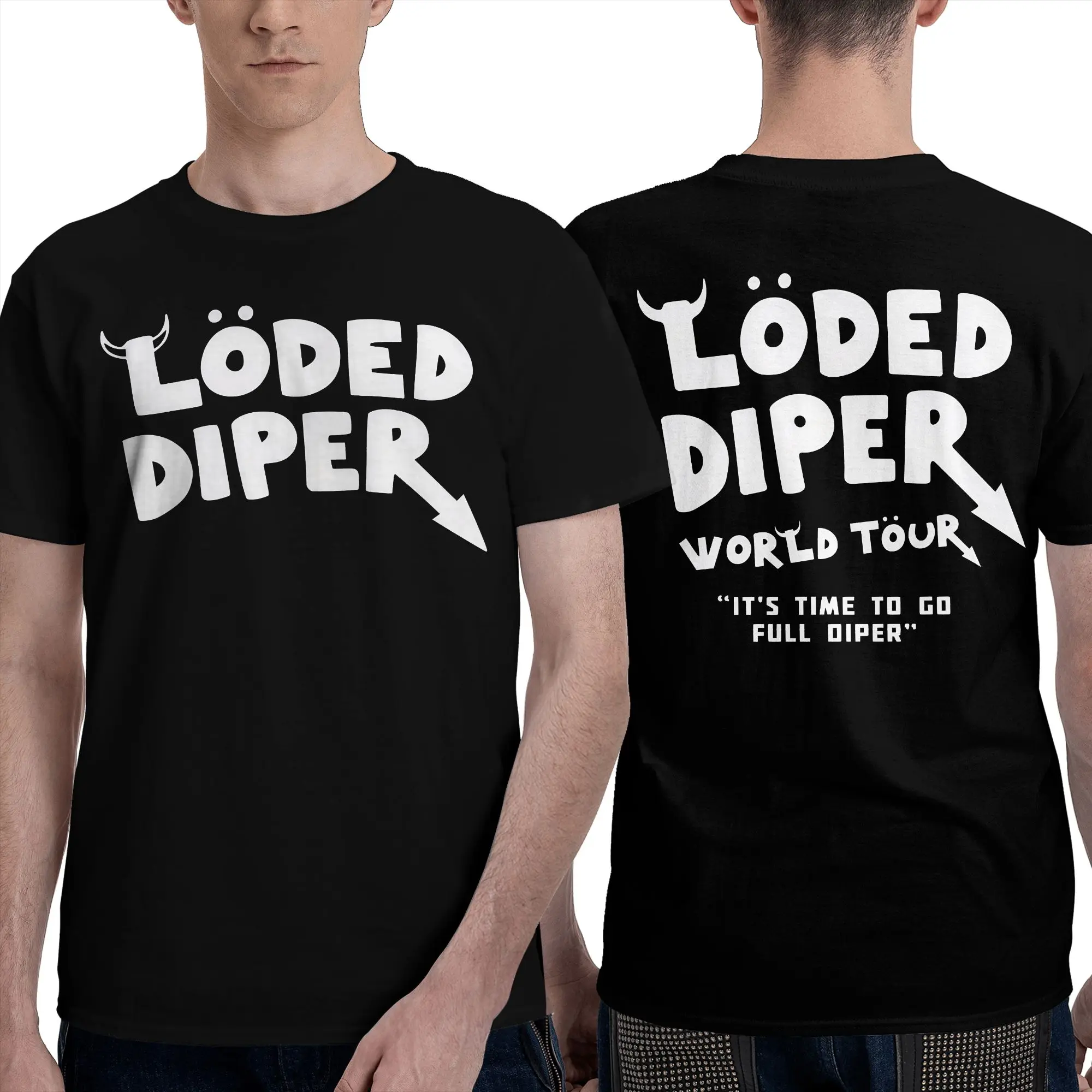 Loded Diper World Tour T-Shirt Summer  Y2K Casual T-Shirts 100% Cotton Novelty Tshirt For Men's Short Sleeves Casual Tops
