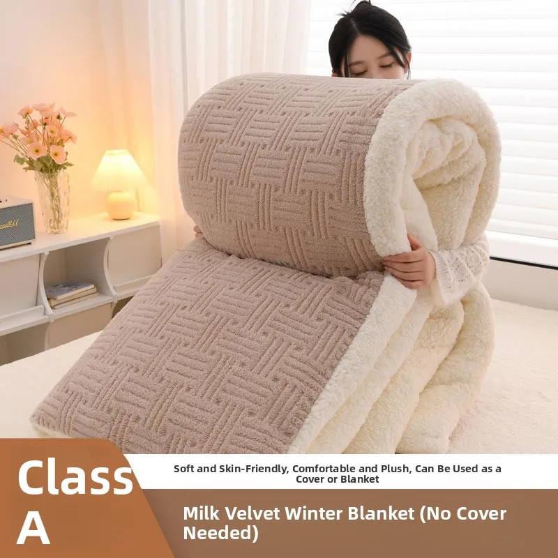 

Двустороннее одеяло Thiened из флиса и вельвета, теплое зимнее одеяло из вельвета, постельное белье для студенческого общежития, вязаный хлопковый чехол