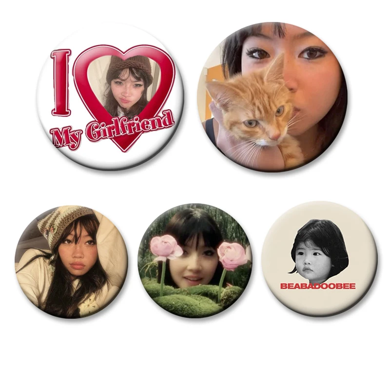 Beabadoobee Beatopia Enamel Pins I Love My Girlfriend Brooch Beabadoobee Talk Album Cover Badge for Bag Denim Jacket Decor Gifts