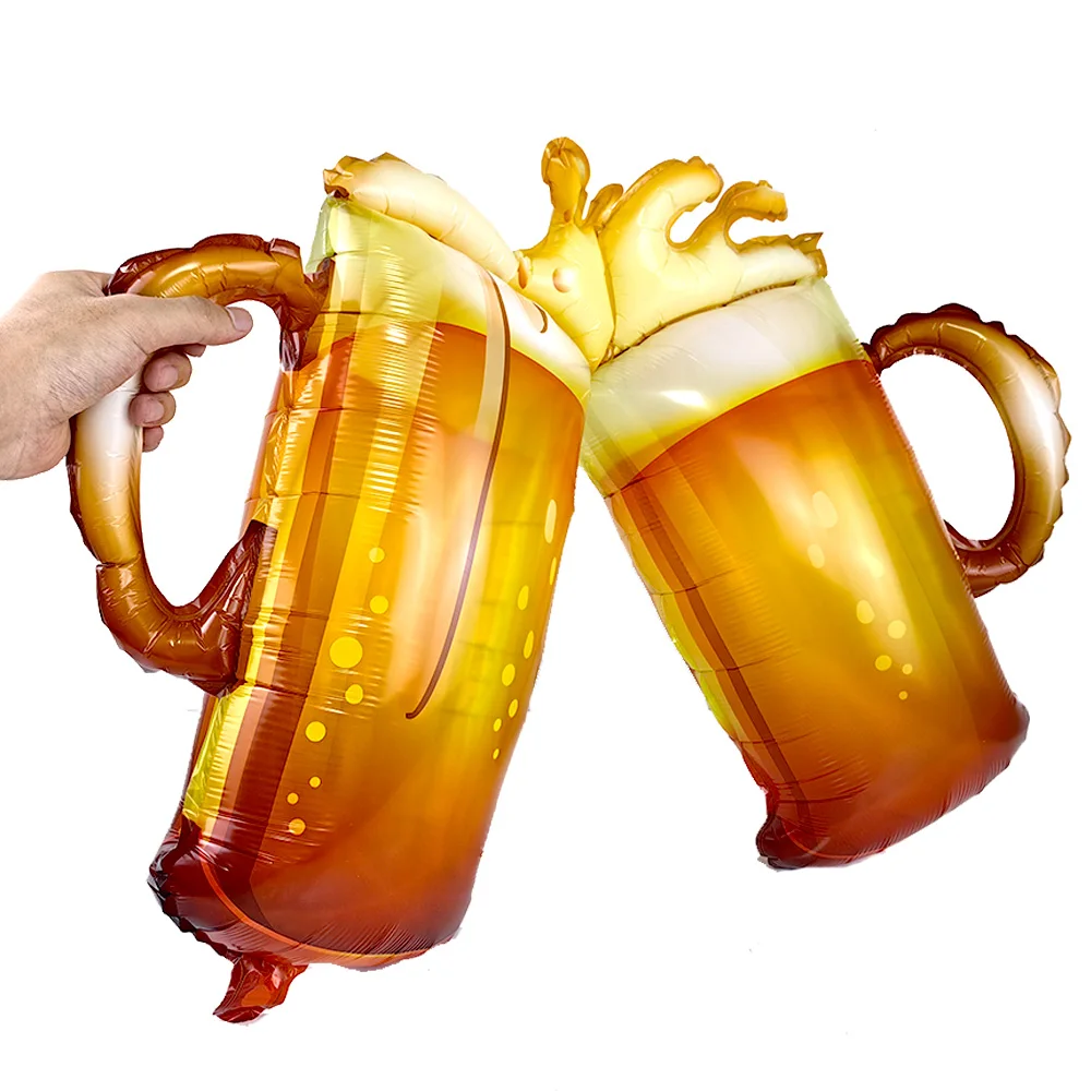 Cheers Beer Mug Happy Birthday Cake Topper Decoration Glitter Beers Pick Cupcake Toppers Beer Festival Birthday Party Supplies