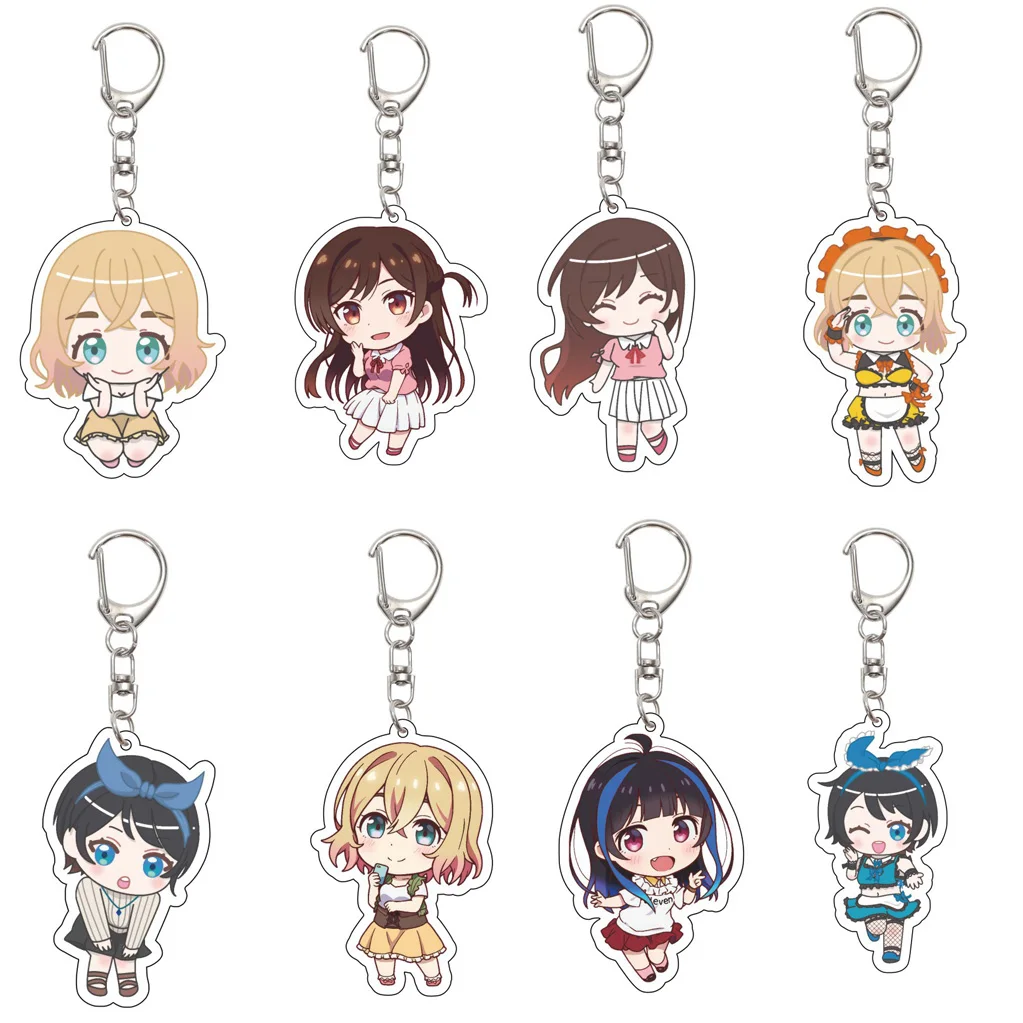 55MM Anime Rent-A-Girlfriend Schlüsselanhänger Ichinose Chizuru Nanami Mami Sarashina Ruka Sakurasawa Sumi Schlüsselanhänger Weihnachtsgeschenke