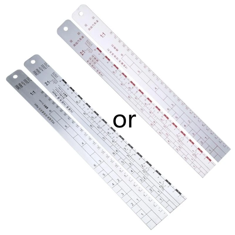 31GJ Automobile Paint Scale Ratio Toning Aluminum Alloy Paint Mixing Ruler Multiple