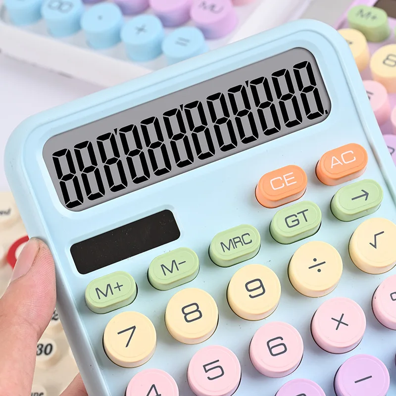 Button Calculator High Value and Multi Color Options 12 Digit Large Screen Financial Accounting Professional Office Commerc