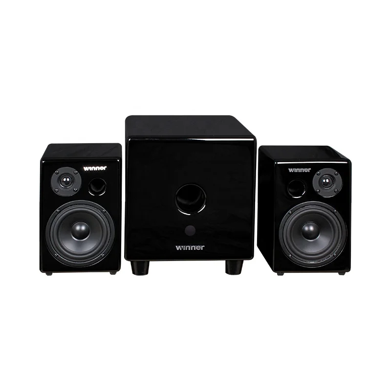 ToneWinner 2.1 Hifi Computer Wood Multimedia Music High Quality Bookshelf Desktop Floor Stand Home Theater Super Bass Speakers