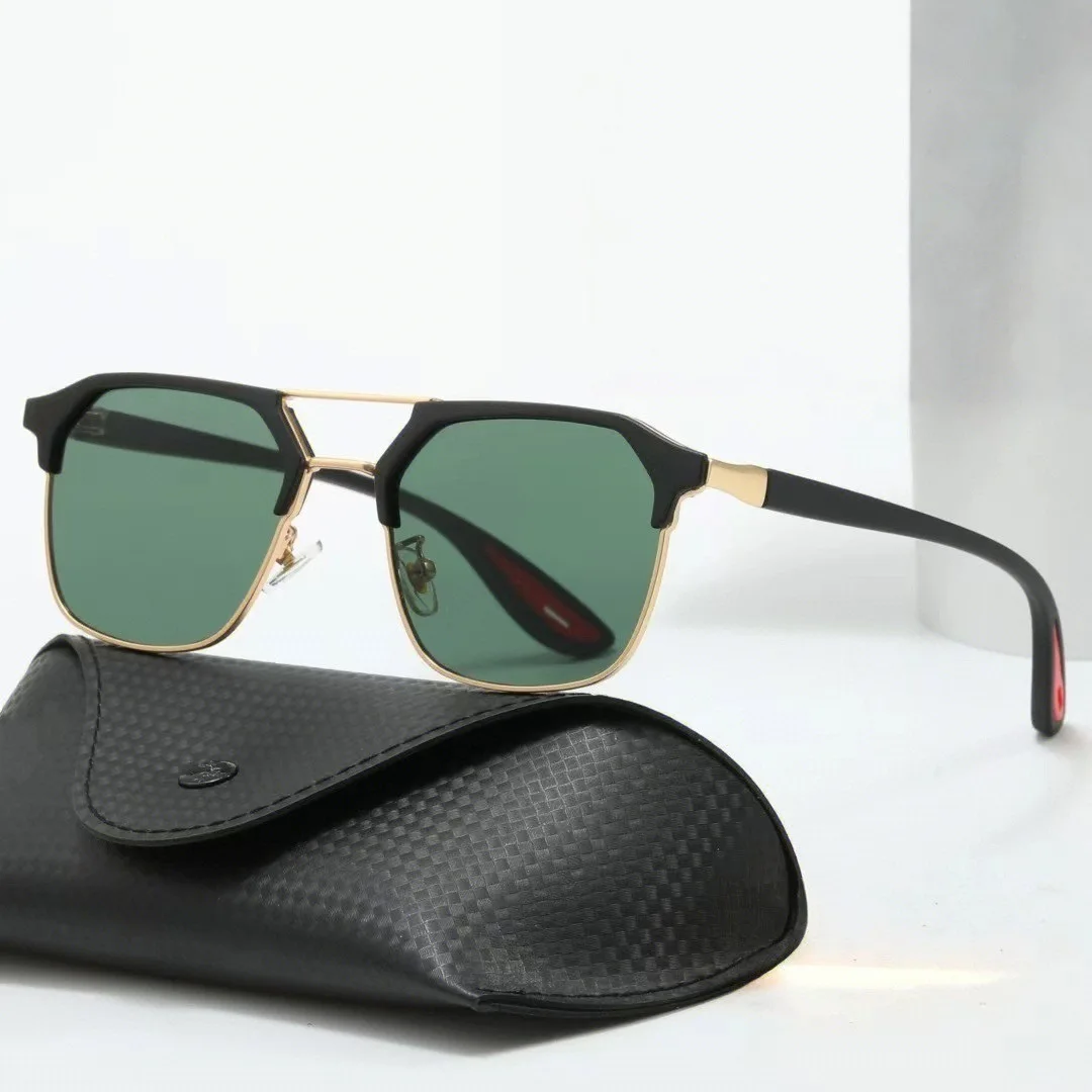 Vintage Square Sunglasses Men New Classic Double Bridge Gradient Shades Trendy Retro Brand Designer Outdoor TR90 Sun Glasses