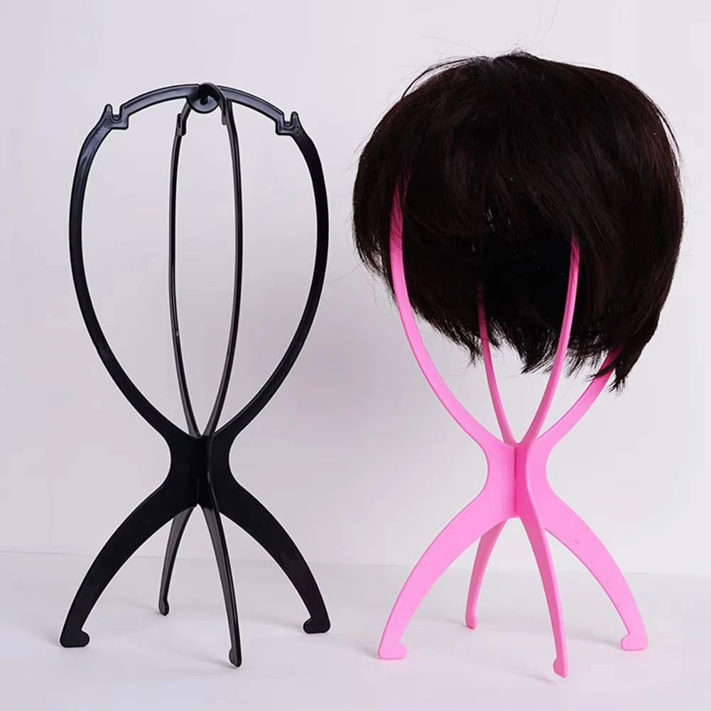 Folding Wig Stand Durable Easy Assembly Wig Cap Holder Portable Plastic Hair Hat Display Stand Ideal for Home Salon Travel Use