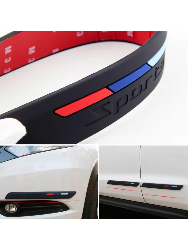 Universal Car Front Rear Bumper Protector Corner Guard Scratch Strip Sticker Rubber Black Auto Bumper Protection Adhesive Plate
