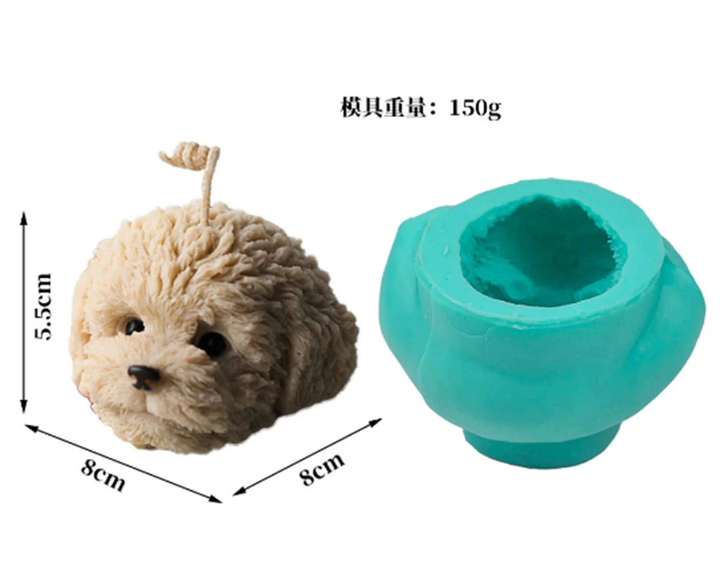 

Large-size Teddy dog Head Candle Silicone Mold Concrete Fondant Cake Moulds Aromatherapy Plaster Molds Candle Mold Tools