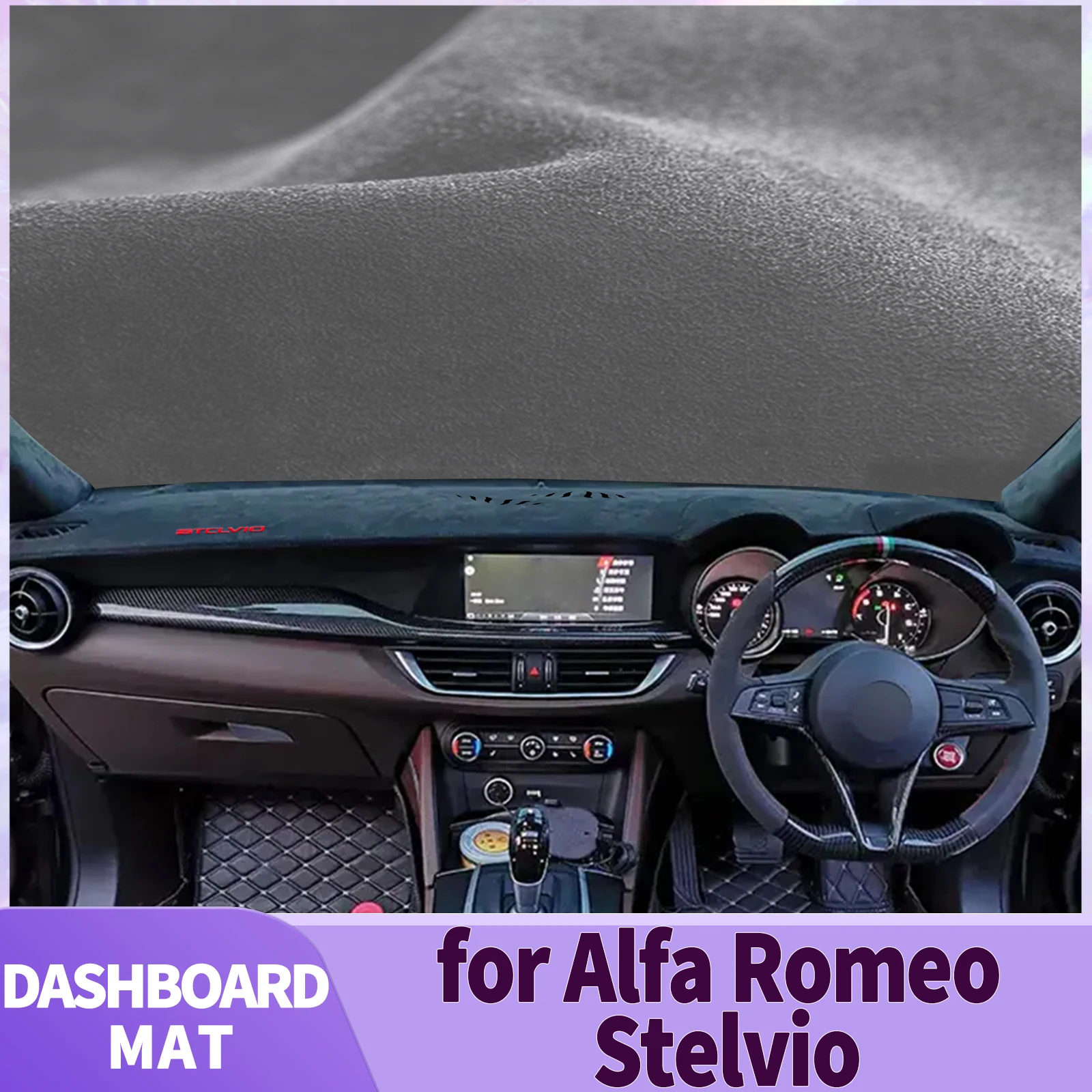 

fit for Alfa Romeo Stelvio 2017 2018 2019-2024 Car Accessories Dashmat Dashboard Cover Pad DashMat Sunshade Protective Carpet