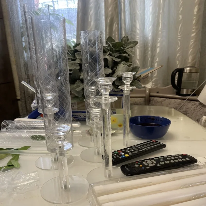 

30 Pieces Acrylic Candlestick Holders for Weddings, Christmas Centerpieces, Decorative Candle Accessories