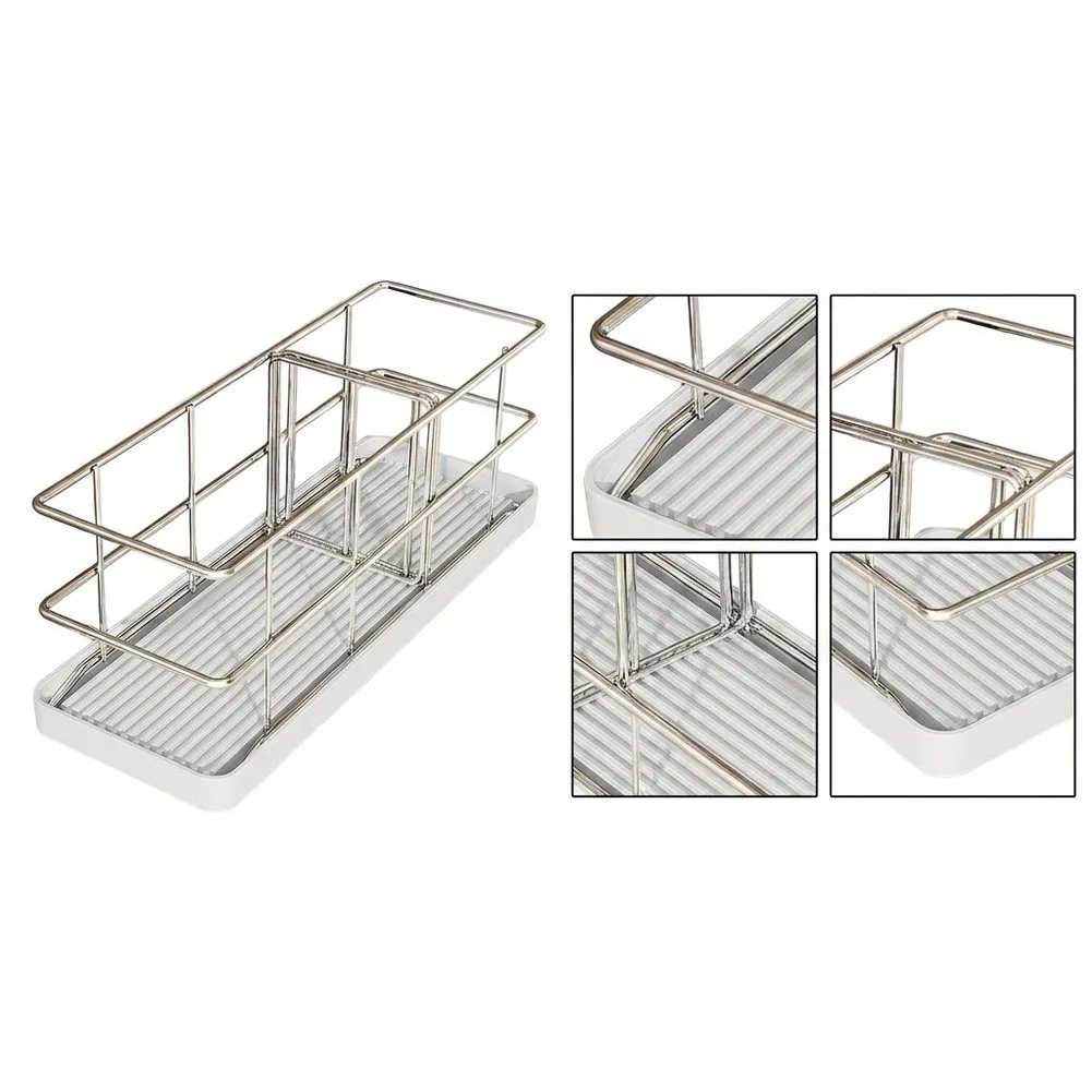 Kitchen Countertop Dish Brush Holder Sponge Organizer Kitchen Sink Caddy Holder For Household Washing Tool Storage Accessory