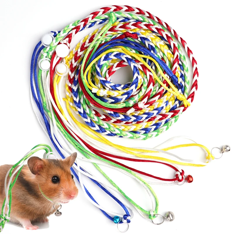 1.4/2m Hamster Traction Rope Small Pet Leash Harness Rope Gerbil Rope Harness Lead Collar Rat Mouse Hamster Pet Cage Leash