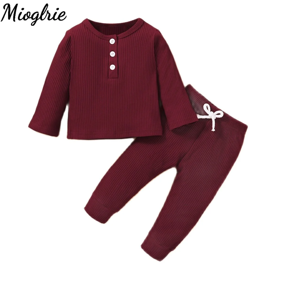 

Knitted Infant Girl Clothes Long Sleeve Baby Girl Clothes Set Newborn 0 3 Solid Toddler Fall Clothing Baby Outfit 2Piece