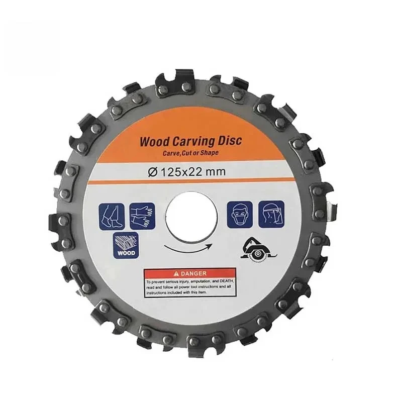 125x22mm 16 Tooth Wood Carving Disc Grooving Cutting Wheel for 5 Inch Angle Grinder